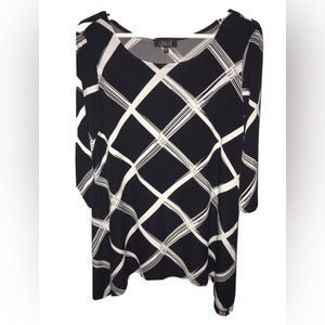 LBisse women top  Stretch Black/white Size Large made In USA